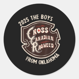 Pegatina Redonda Cruzado Canadiense Ragweed A Los Niños De Oklahoma