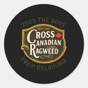 Pegatina Redonda Cruzado Canadiense Ragweed A Los Niños De Oklahoma