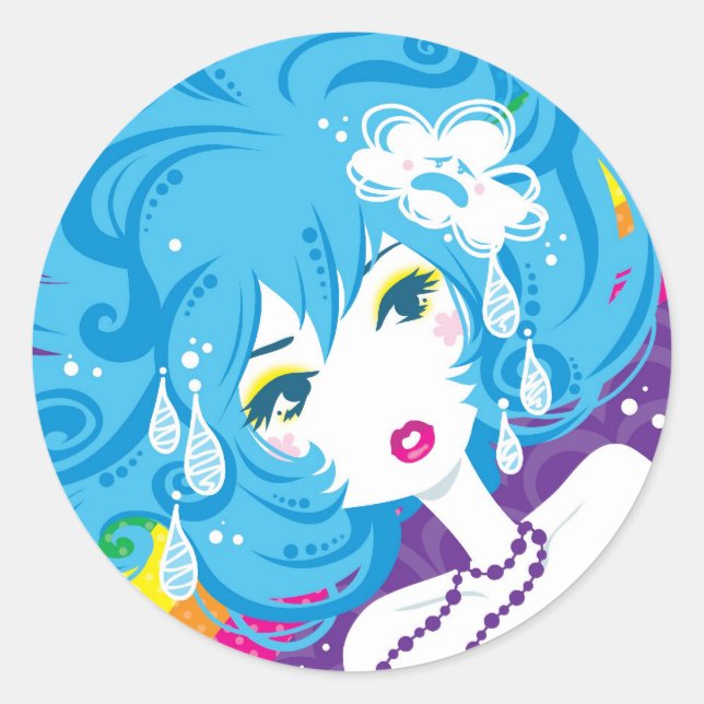 Pegatina Redonda crybaby-Pegatinas (Anverso)