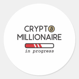 Pegatina Redonda Crypto Millionaire in progress