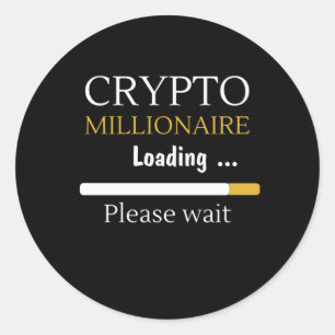Pegatina Redonda Crypto Millionaire Lograr divertidos intercambios