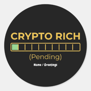 Pegatina Redonda Crypto Rico Pendiente Barra de Carga Divertido Inv