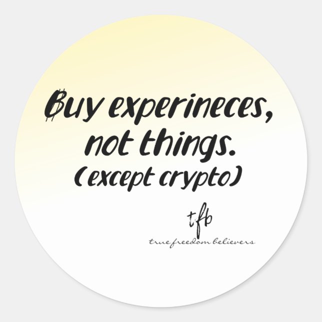 Pegatina Redonda Cryptocurrency vs. Things Gold Tint (Anverso)