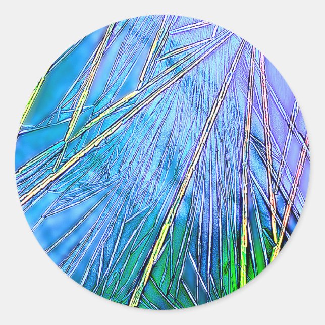 Pegatina Redonda Crystal Art: Blue Crystal (Anverso)