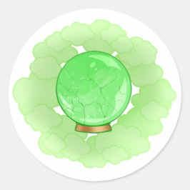 Pegatina Redonda Crystal Ball verde vivo
