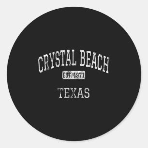 Pegatina Redonda Crystal Beach Texas Tx Vintage