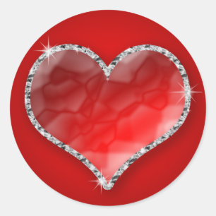 Pegatina Redonda Crystal Heart