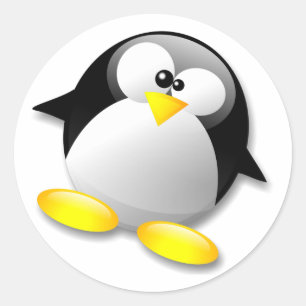 PEGATINA REDONDA CRYSTAL LINUX TUX