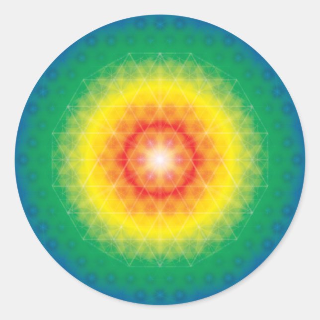 Pegatina Redonda Crystal Mandala (Anverso)