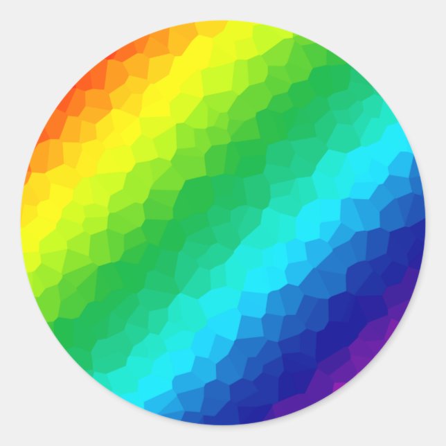 Pegatina Redonda Crystal Rainbow (Anverso)
