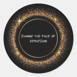 Pegatina Redonda CTFOD de Purpurina negro y oro