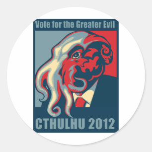 Pegatina Redonda Cthulhu para el presidente 2012