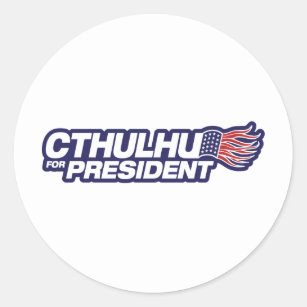 Pegatina Redonda Cthulhu para presidente Sticker