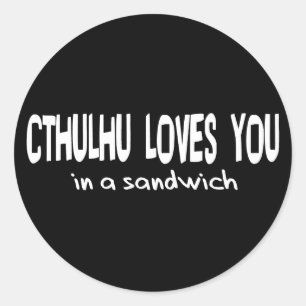 Pegatina Redonda Cthulhu te ama