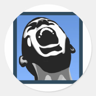 Pegatina Redonda Cuadrado de grietas