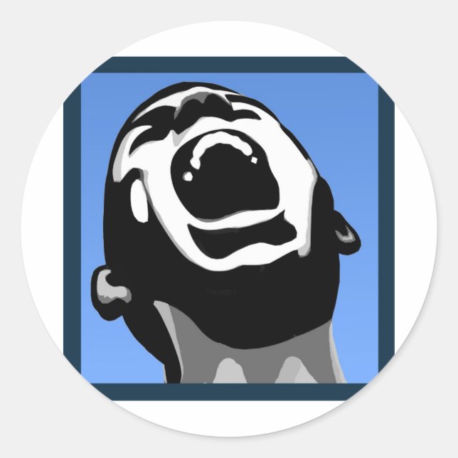 Pegatina Redonda Cuadrado de grietas (Anverso)