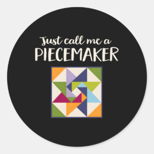 Pegatina Redonda Cuadrados de tela de corte