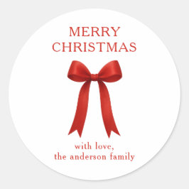 Pegatina Redonda Cuadrillo rojo amargo Navidad