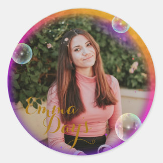 Pegatina Redonda cuadro de foto redondo clásico personal