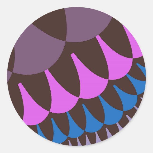 Pegatina Redonda Cuadros de frambuesa de chocolate (Anverso)