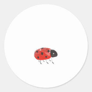 Pegatina Redonda Cuadybug rojo