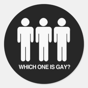 Pegatina Redonda CUAL ES GAY - BLANCO -.png