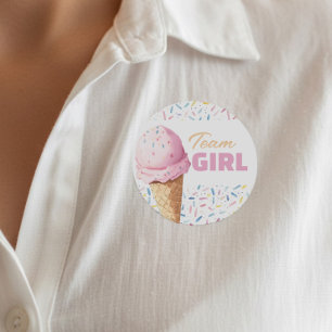 Pegatina Redonda Cuál Es La Cucharada De Helado Revelación De Géner