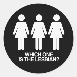 Pegatina Redonda ¿CUÁL ES LA LESBIANA - BLANCA -.png