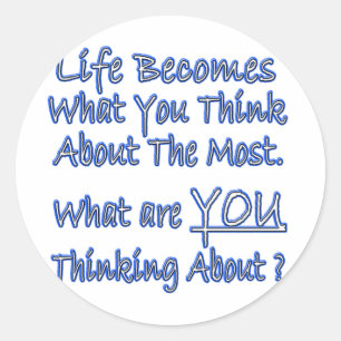 Pegatina Redonda Cuáles son USTED que piensa alrededor