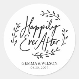 Pegatina Redonda CUALQUIER COLOR Afortunadamente Después De Un Boda