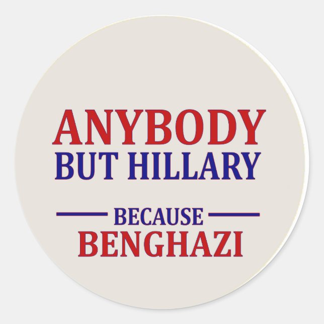 Pegatina Redonda Cualquiera menos Hillary (Anverso)