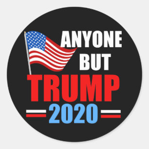 Pegatina Redonda Cualquiera menos Trump 2020