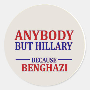 Pegatina Redonda Cualquiera pero Hillary