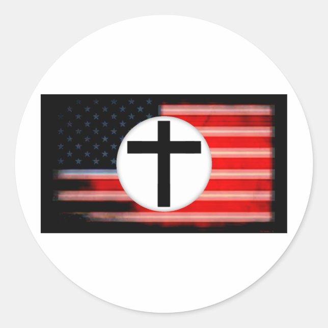 Pegatina Redonda cuando el fascismo llega a Estados Unidos (Anverso)