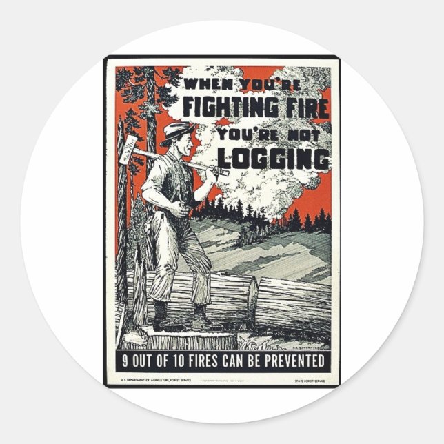 Pegatina Redonda Cuando estás luchando contra incendios, no estás r (Anverso)