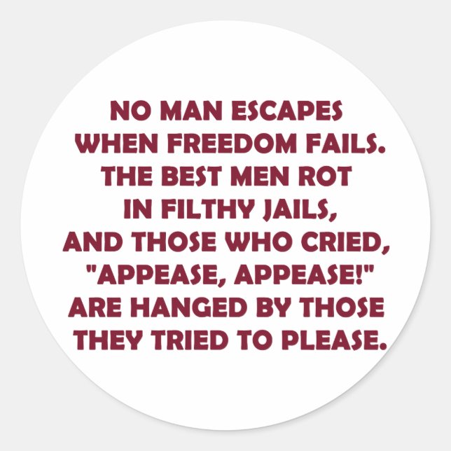 Pegatina Redonda Cuando la libertad fracasa (Anverso)