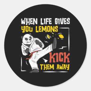 Pegatina Redonda Cuando la vida te da limones, ¡pateaos lejos un Sh