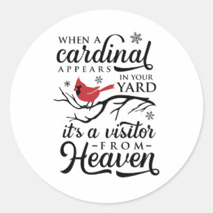 Pegatina Redonda Cuando un cardenal visita