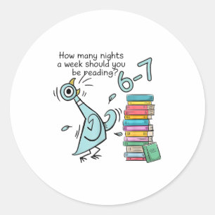 Pegatina Redonda Cuántas Noches A La Semana Deberías Leer 6–7 T