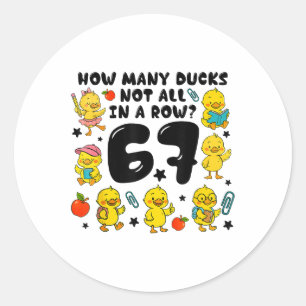 Pegatina Redonda Cuántos Patos No Todos En Una Fila 67 Divertido 6