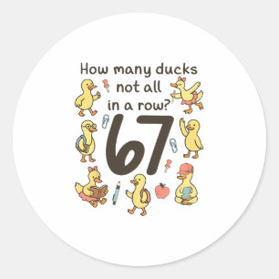 Pegatina Redonda Cuántos patos no todos en una fila divertido 67 pa