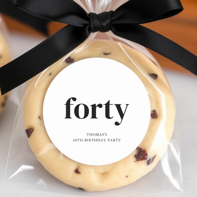 Pegatina Redonda Cuarenta blancos y negros 40 años (Subido por el creador)