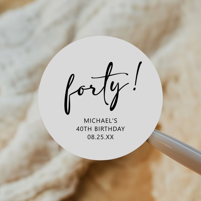 Pegatina Redonda Cuarenta blancos y negros 40 años (Subido por el creador)