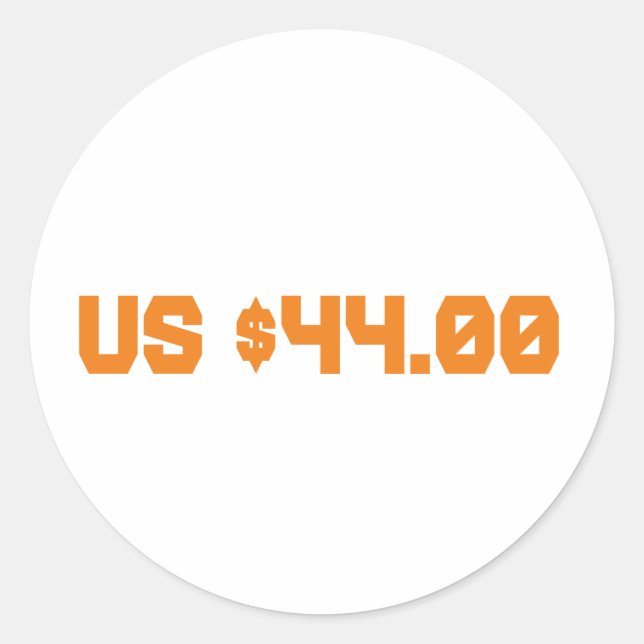 Pegatina Redonda Cuarenta y cuatro dólares (Anverso)