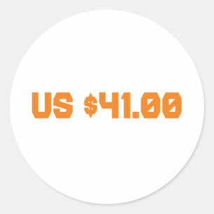 Pegatina Redonda cuarenta y un dólar