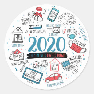 Pegatina Redonda Cuarentena del Confinamiento 2020 Conmemorativo