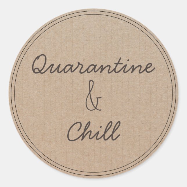 Pegatina Redonda Cuarentena y Chill | Permanecer en casa (Anverso)