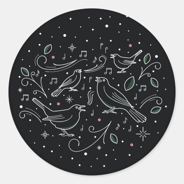 Pegatina Redonda CUARTO DÍA DE NAVIDADES / Pegatinas navideñas (Anverso)