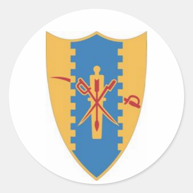 Pegatina Redonda Cuarto Escudo de caballería (Anverso)