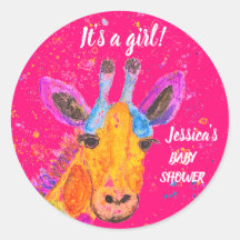 Cuate Giraffe Watercolor Safari Jungla Baby Shower